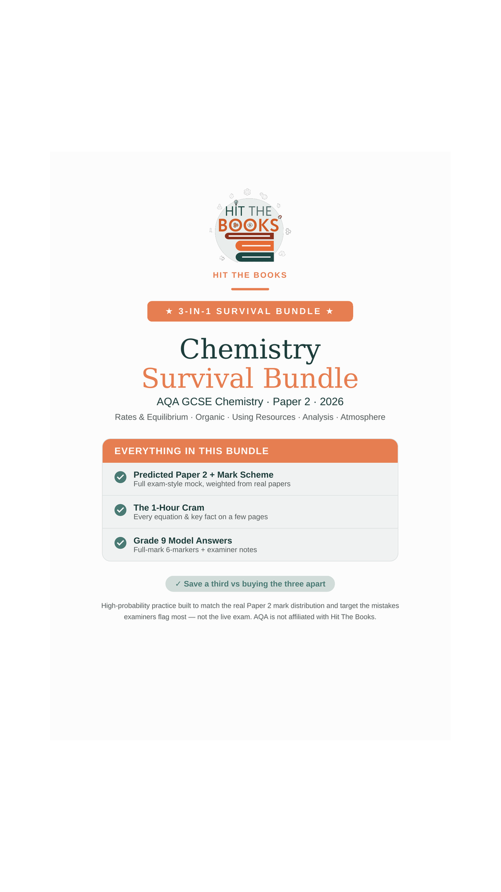 GCSE Chemistry Paper 2 — Complete Survival Bundle (Predicted Paper + Cram + Grade 9 Answers)