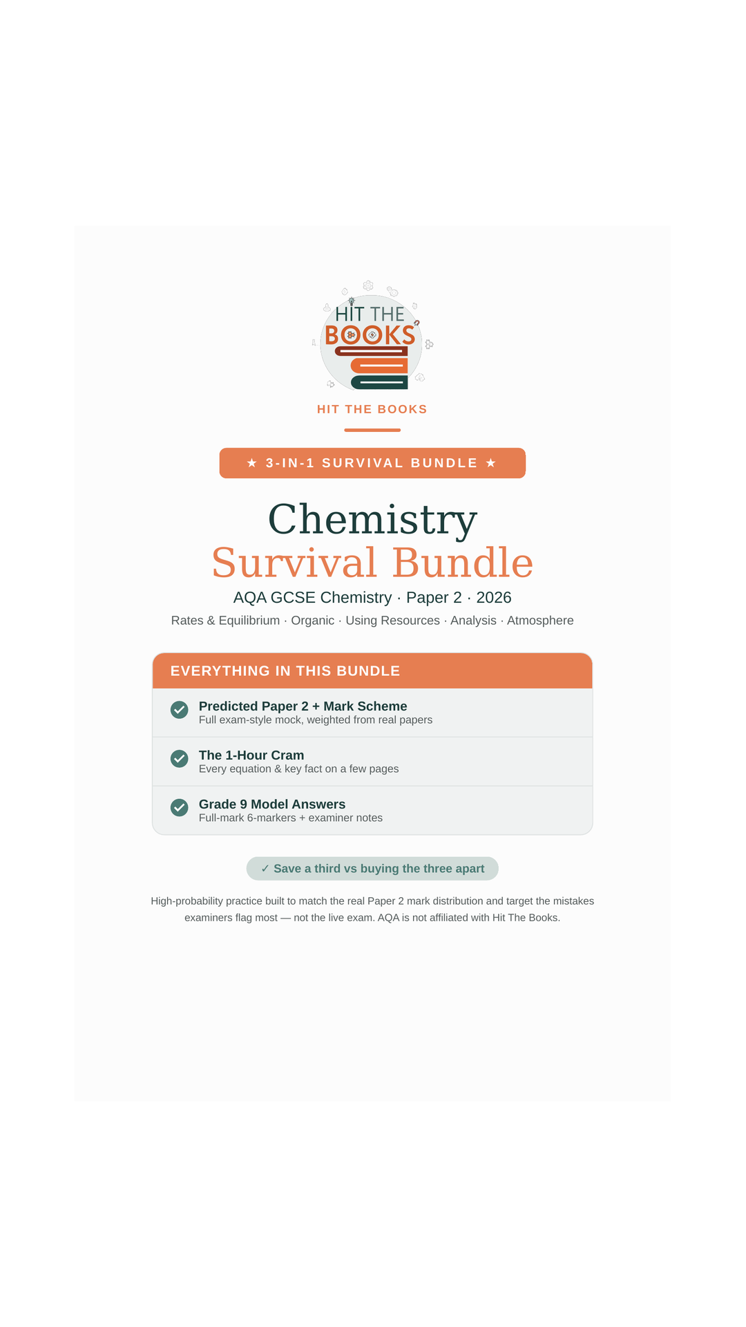 GCSE Chemistry Paper 2 — Complete Survival Bundle (Predicted Paper + Cram + Grade 9 Answers)