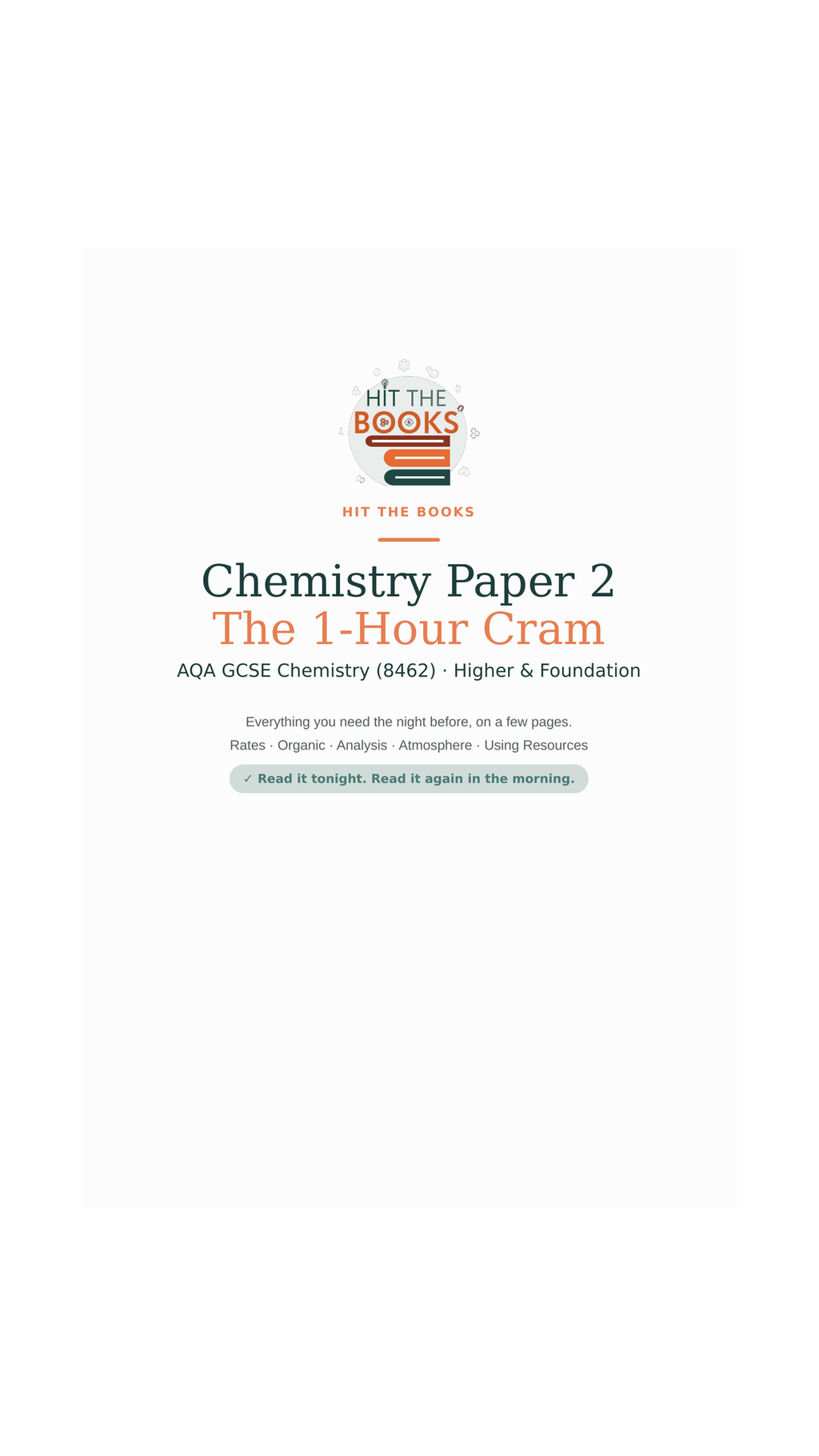 GCSE Chemistry Paper 2 — Complete Survival Bundle (Predicted Paper + Cram + Grade 9 Answers)