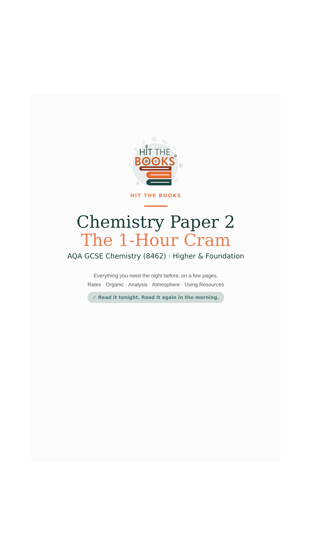 GCSE Chemistry Paper 2 — Complete Survival Bundle (Predicted Paper + Cram + Grade 9 Answers)