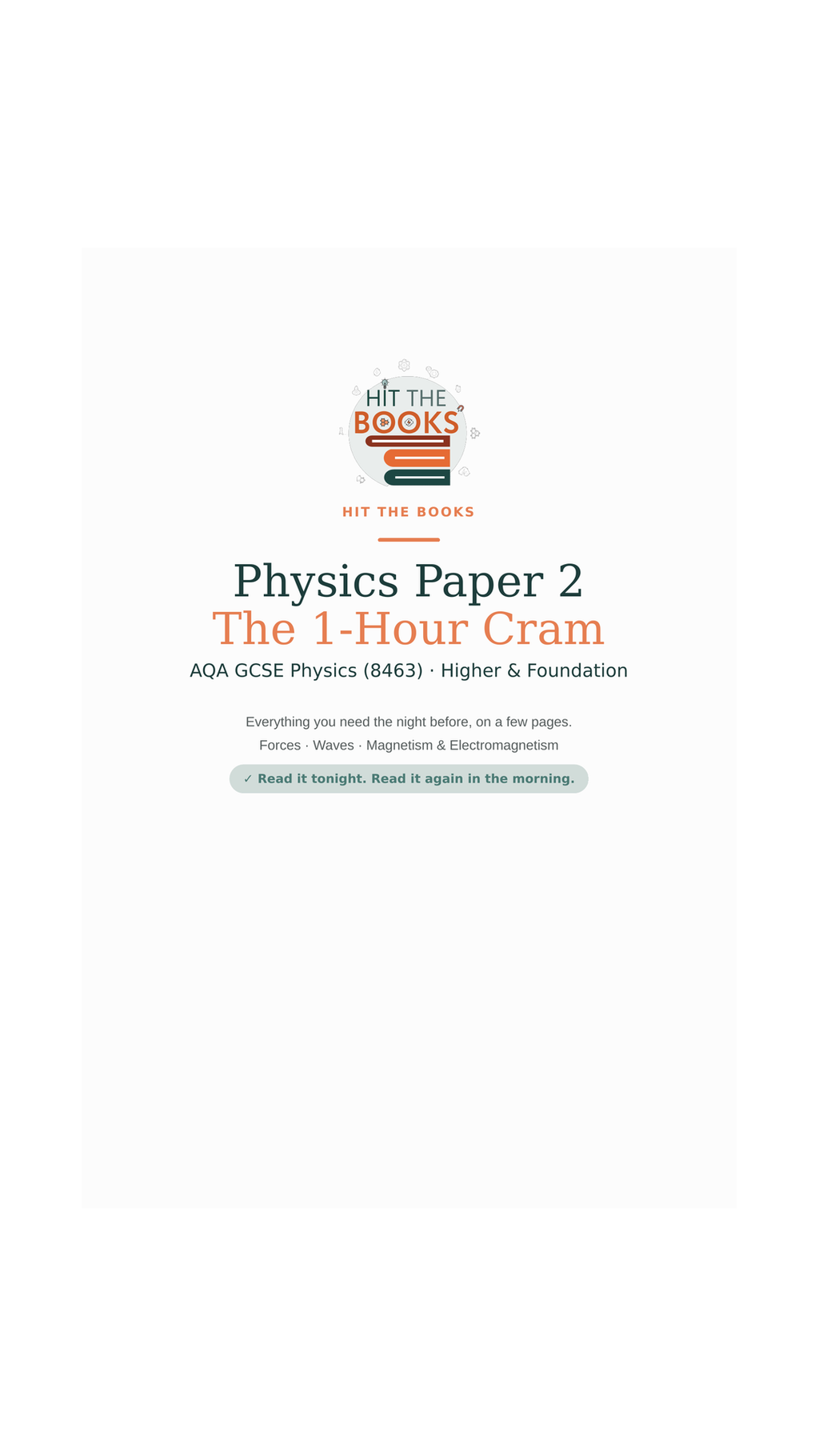 GCSE Physics Paper 2 — Complete Survival Bundle (Predicted Paper + Cram + Grade 9 Answers)